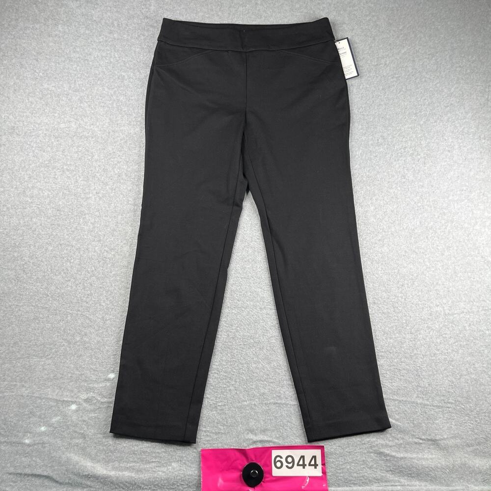 Charter Club Slim Leg Pants Women Size 16 Black Tummy Slimmig Cambridge Slim NEW